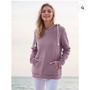Smallshow Cozy Lavender Nursing Maternity hidden zipper Hoodie with Drawstrings